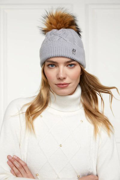 Holland Cooper Cortina Ladies Bobble Hat in Soft Grey