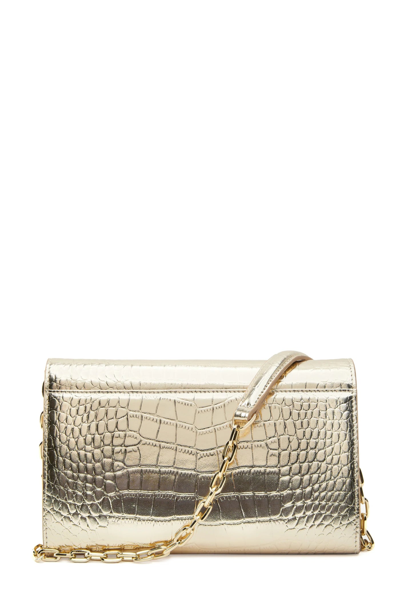 Holland Cooper Highbury Clutch Bag in Gold Croc Back