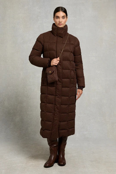 Holland Cooper Knightsbridge Quilted Ladies Phone Pouch in Chestnut Leather