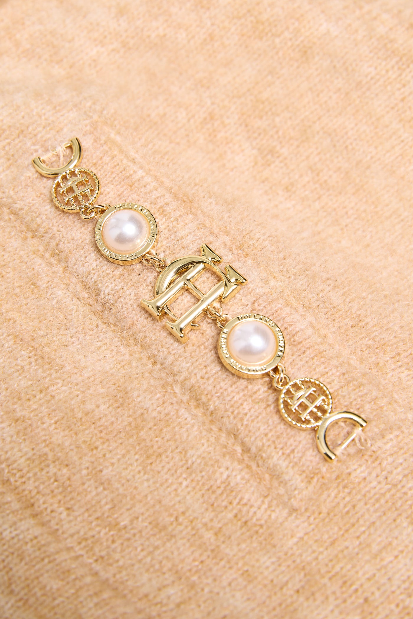 Holland Cooper Lucinda Cardigan in Camel Detail