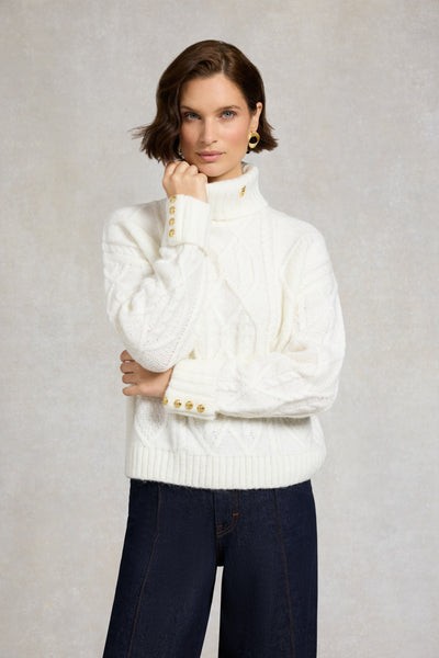 Holland Cooper Noveli Roll Neck Knit in Natural