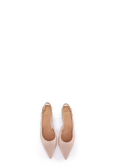 Holland Cooper Regency Kitten Heel Shoe in Nude Birdseye