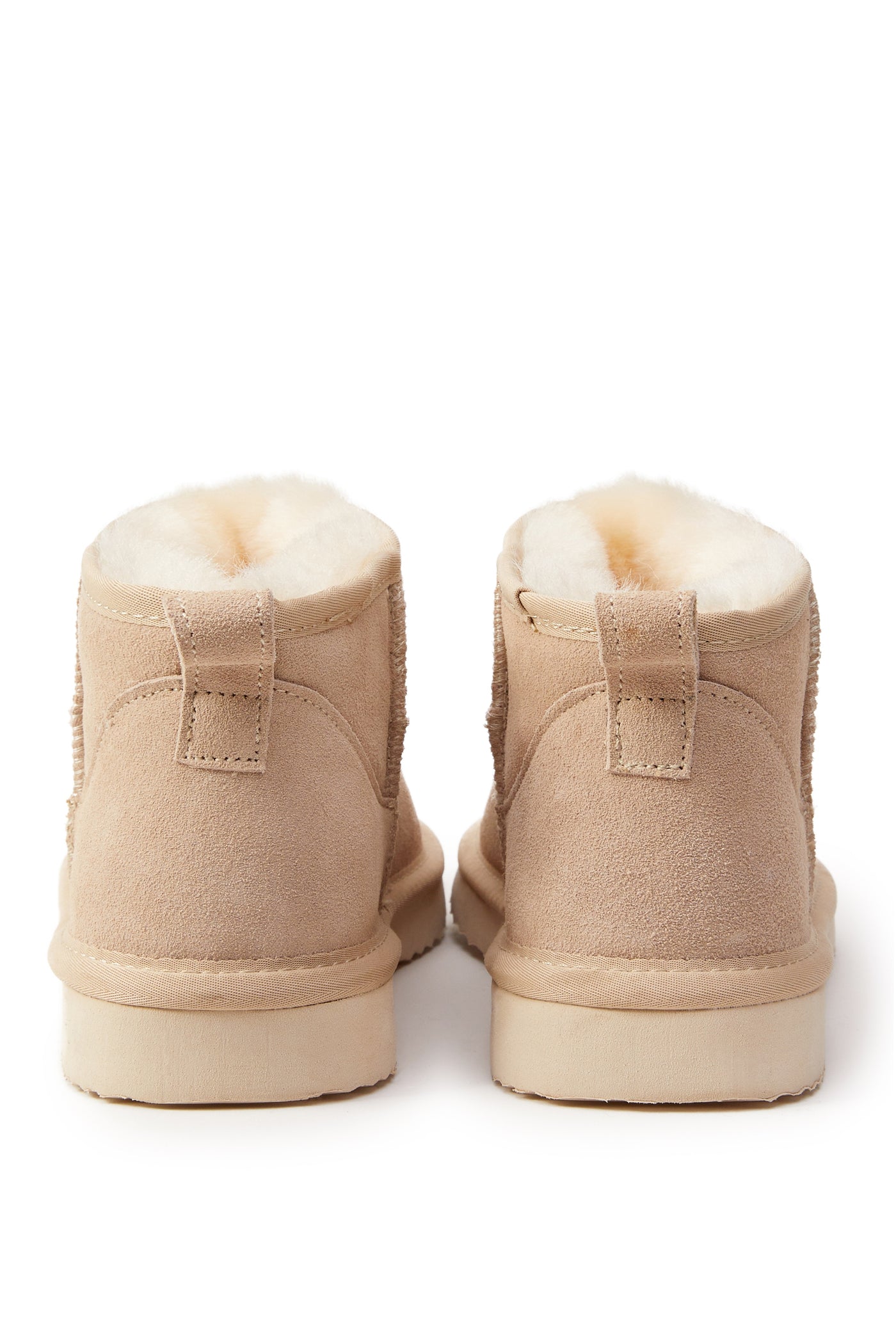 Holland Cooper Ultra Mini Shearling Boot in Oyster Heel