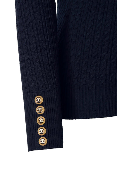 Holland Cooper Zoe Knit Ladies Knitwear in Ink Navy Detail