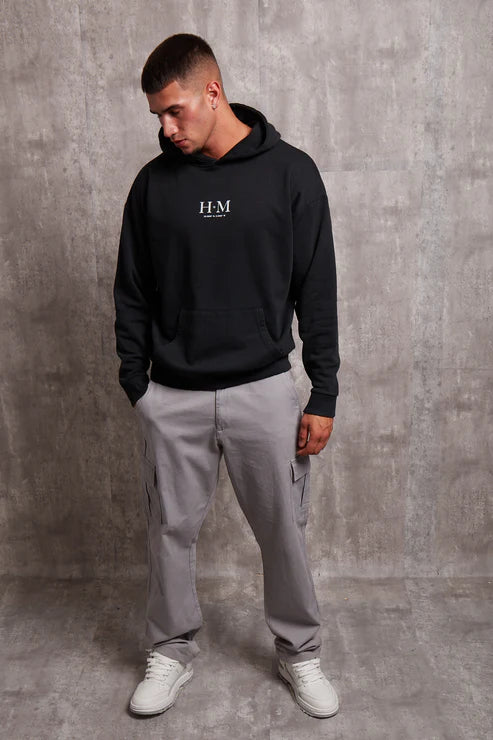 House Of Man The Coordinate Hoodie in Black Model