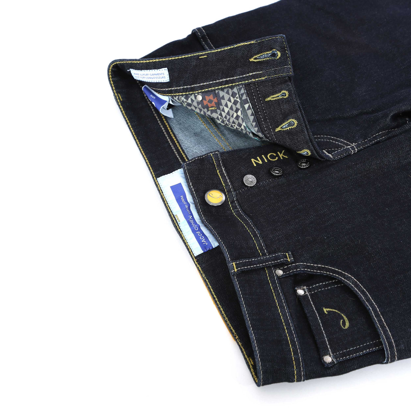 Jacob Cohen Nick Jean in Dark Blue Raw Denim Fly