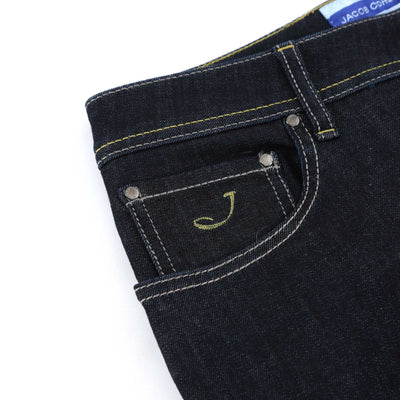 Jacob Cohen Nick Jean in Dark Blue Raw Denim Pocket