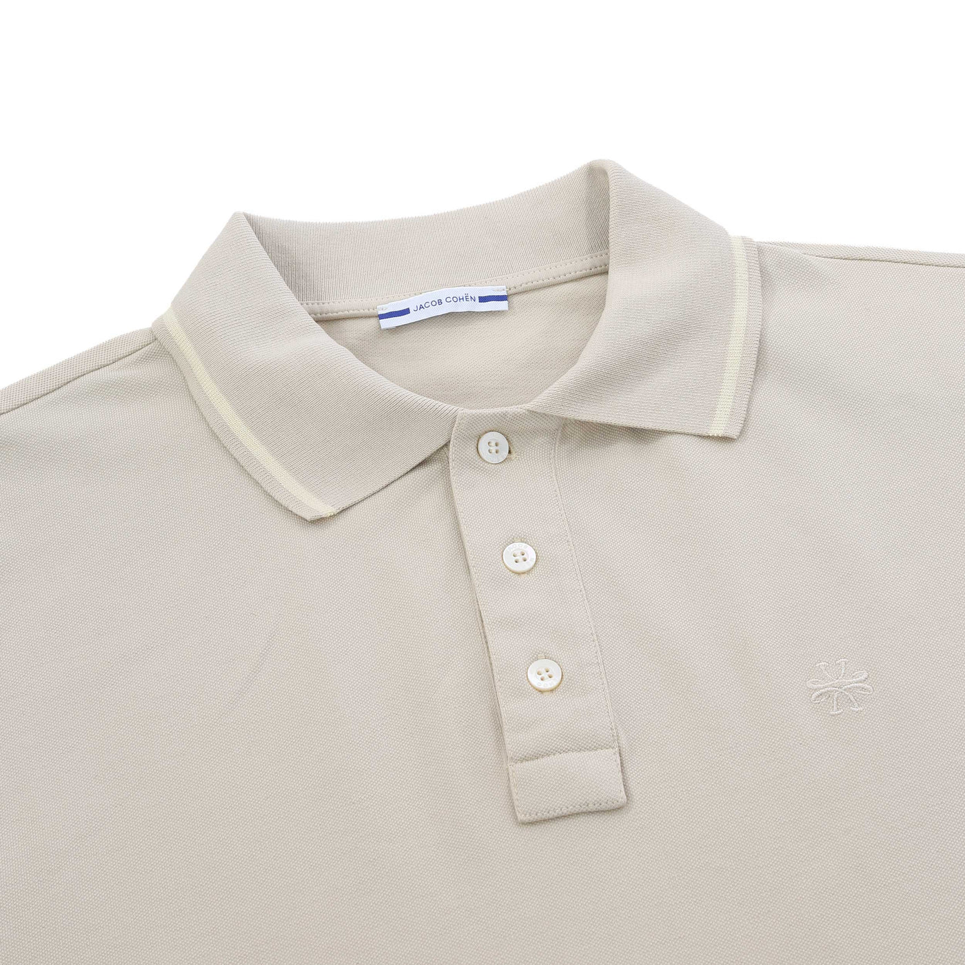 Jacob Cohen Tipped Polo Shirt in Cream Placket