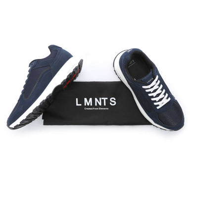 LMNTS Logan Trainer in Navy & White Dust Bag