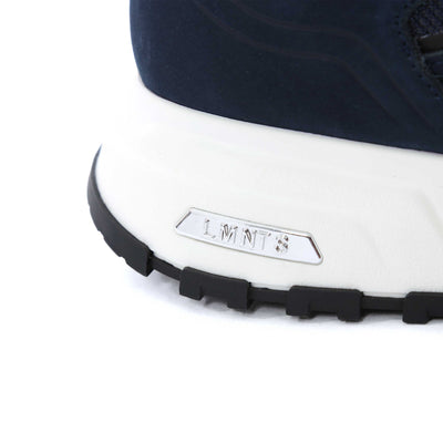 LMNTS Logan Trainer in Navy & White Heel Logo