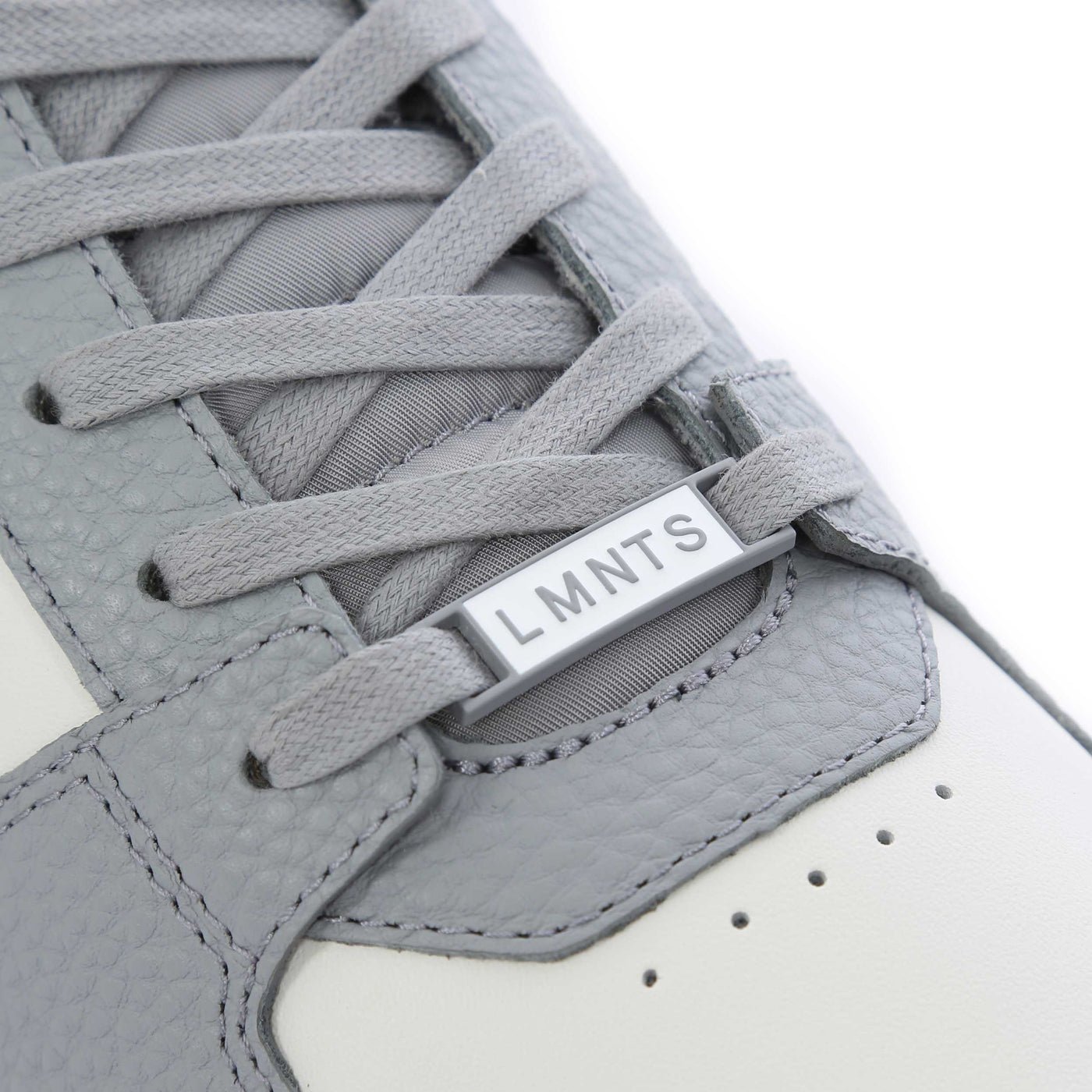 LMNTS Porter Tumbled Trainer in Grey & White Logo