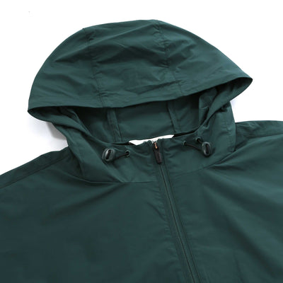 Malbon Evergreen Buckets Nylon Anorak in Hunter Green Hood