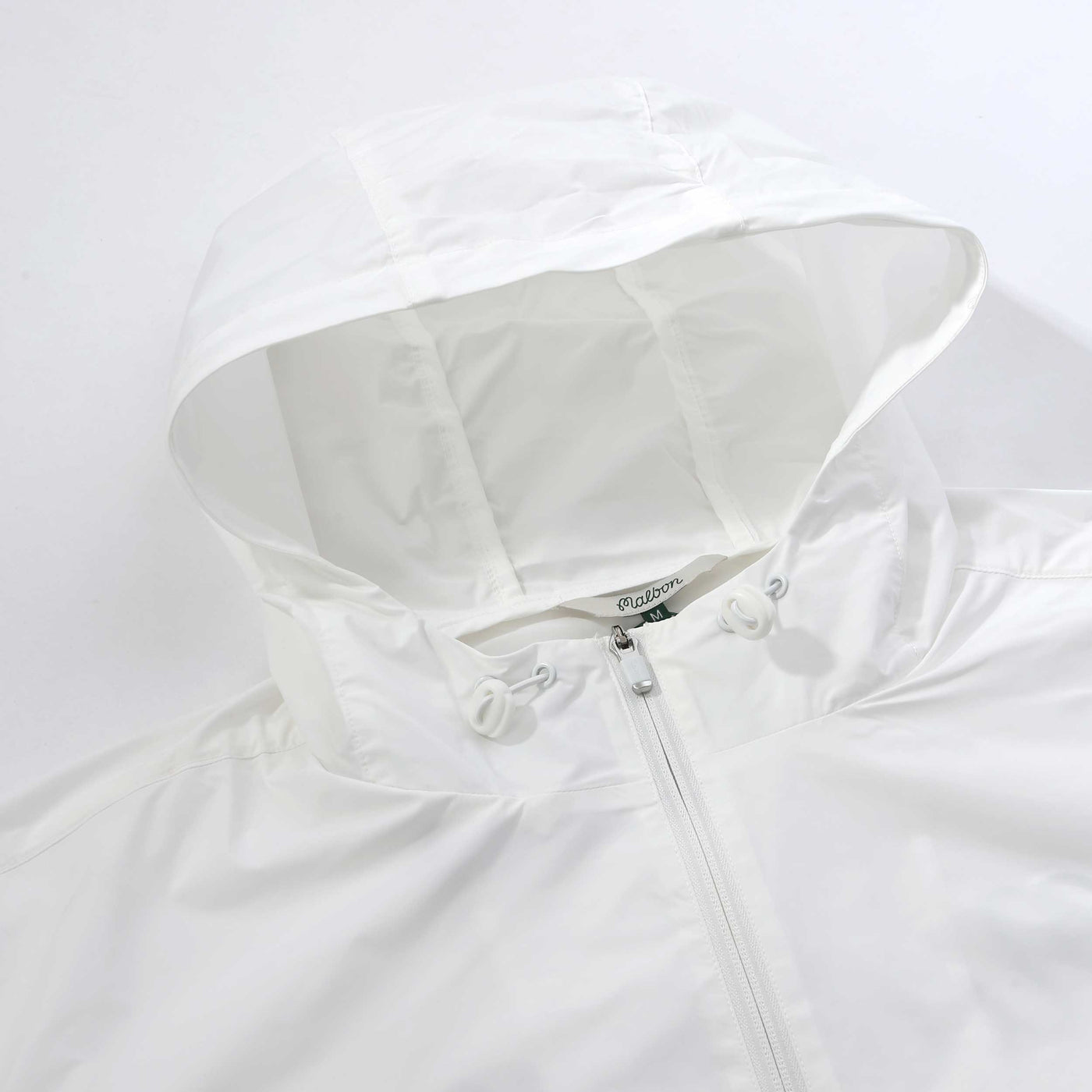Malbon Evergreen Buckets Nylon Anorak in White Hood