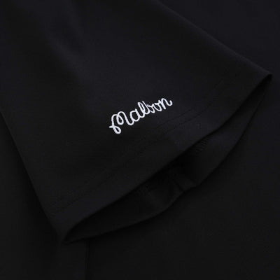 Malbon Fairway Baldwin Polo Shirt in Black Sleeve Logo
