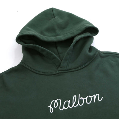 Malbon Fesque Hoodie Sweatshirt in Forest Green Hood