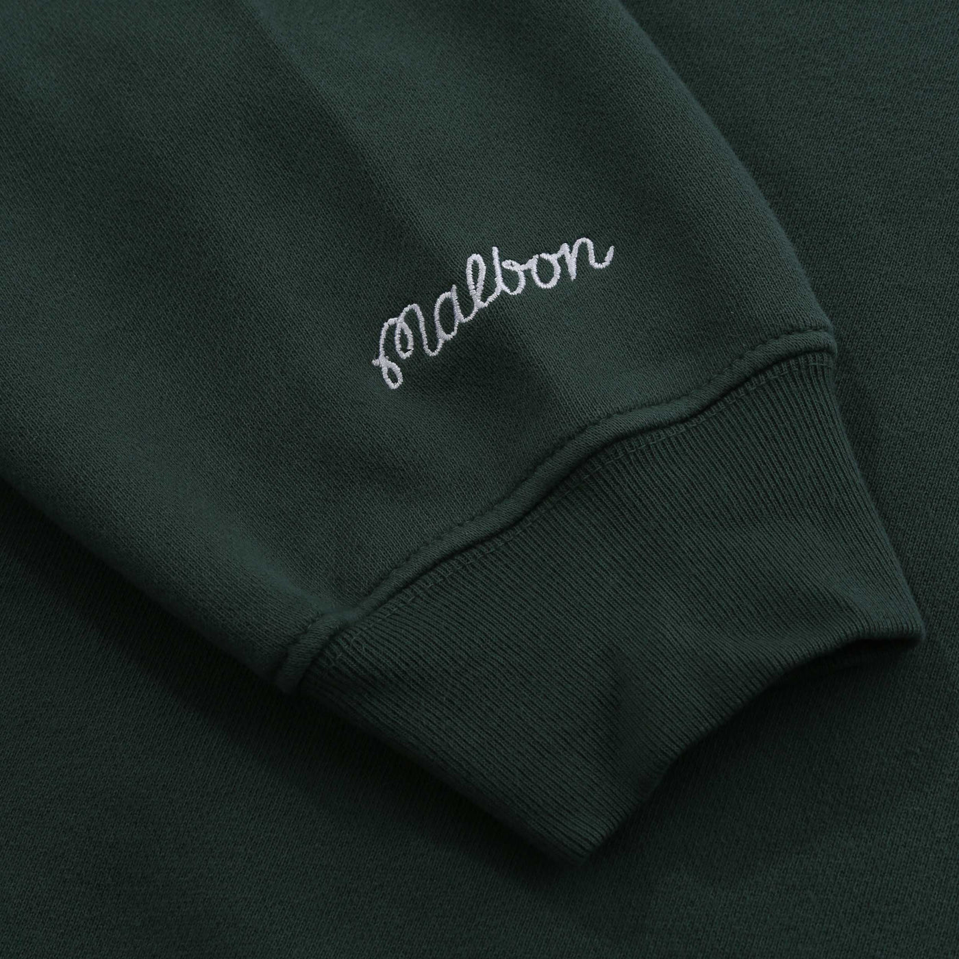Malbon Range Cooper Sweatshirt in Forest Green Cuff Logo