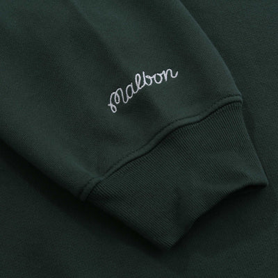 Malbon Range Cooper Sweatshirt in Forest Green Cuff Logo