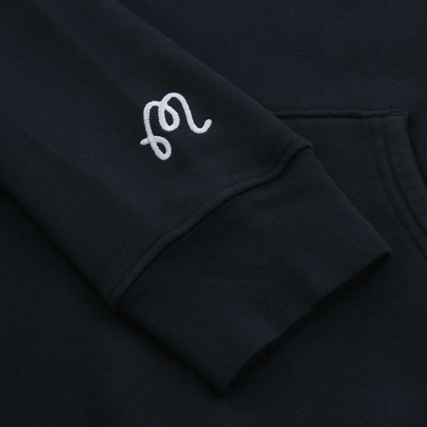 Malbon Fesque Hoodie Sweatshirt in Navy Cuff Logo