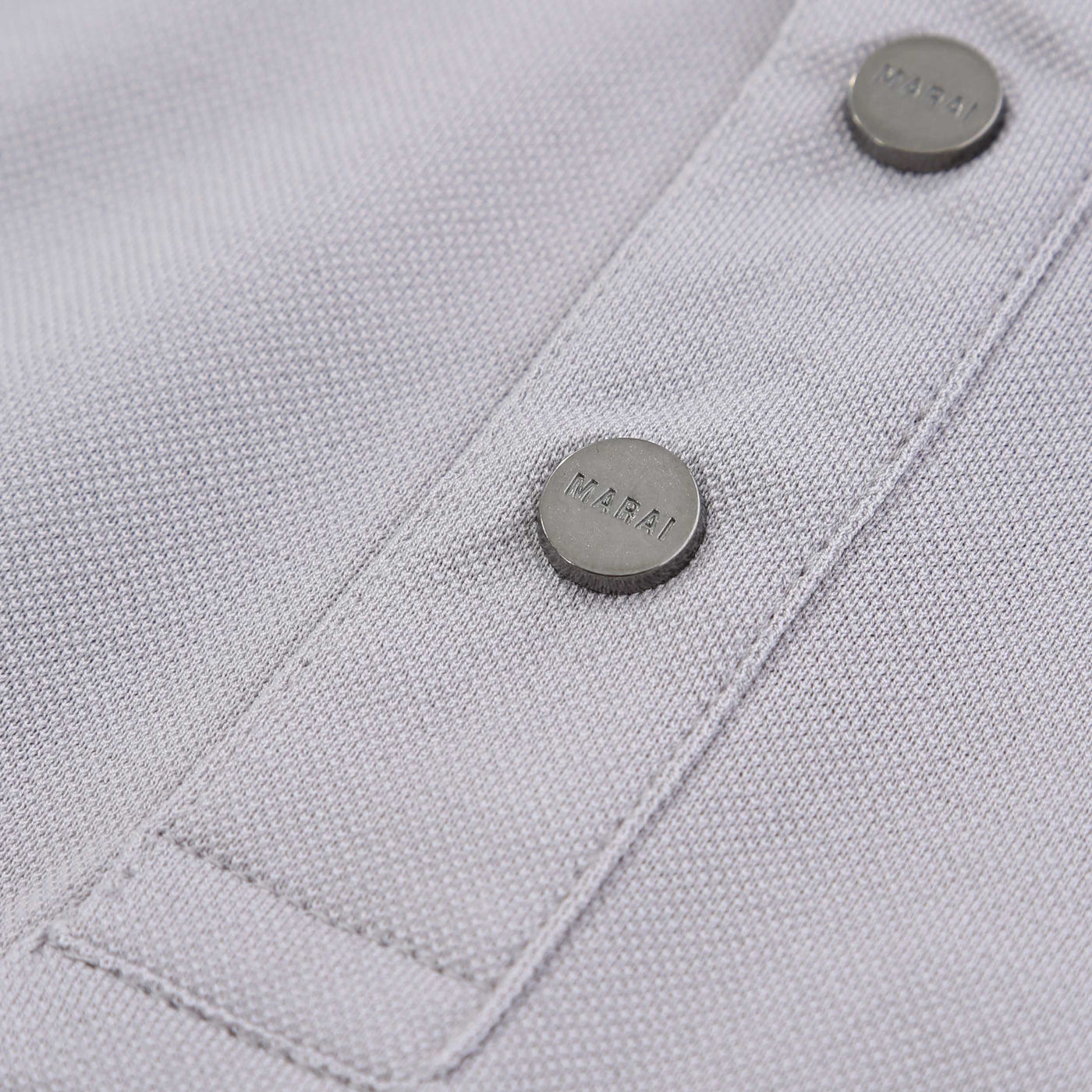 Marai Pique Polo Shirt in Light Grey Press Stud