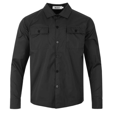 Marai Ripstop Nylon Overshirt in Black