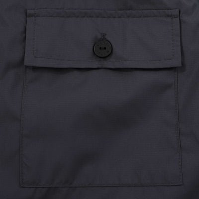 Marai Ripstop Nylon Overshirt in Dark Grey Chest Pocket