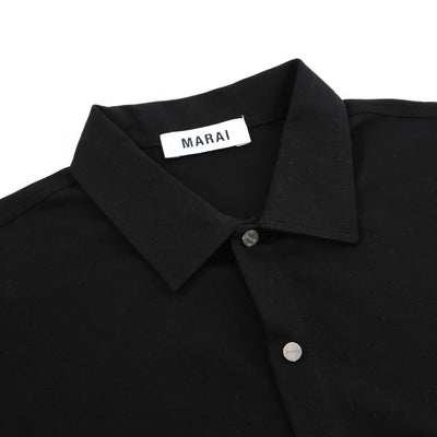 Marai Snap Button SS Shirt in Black Collar