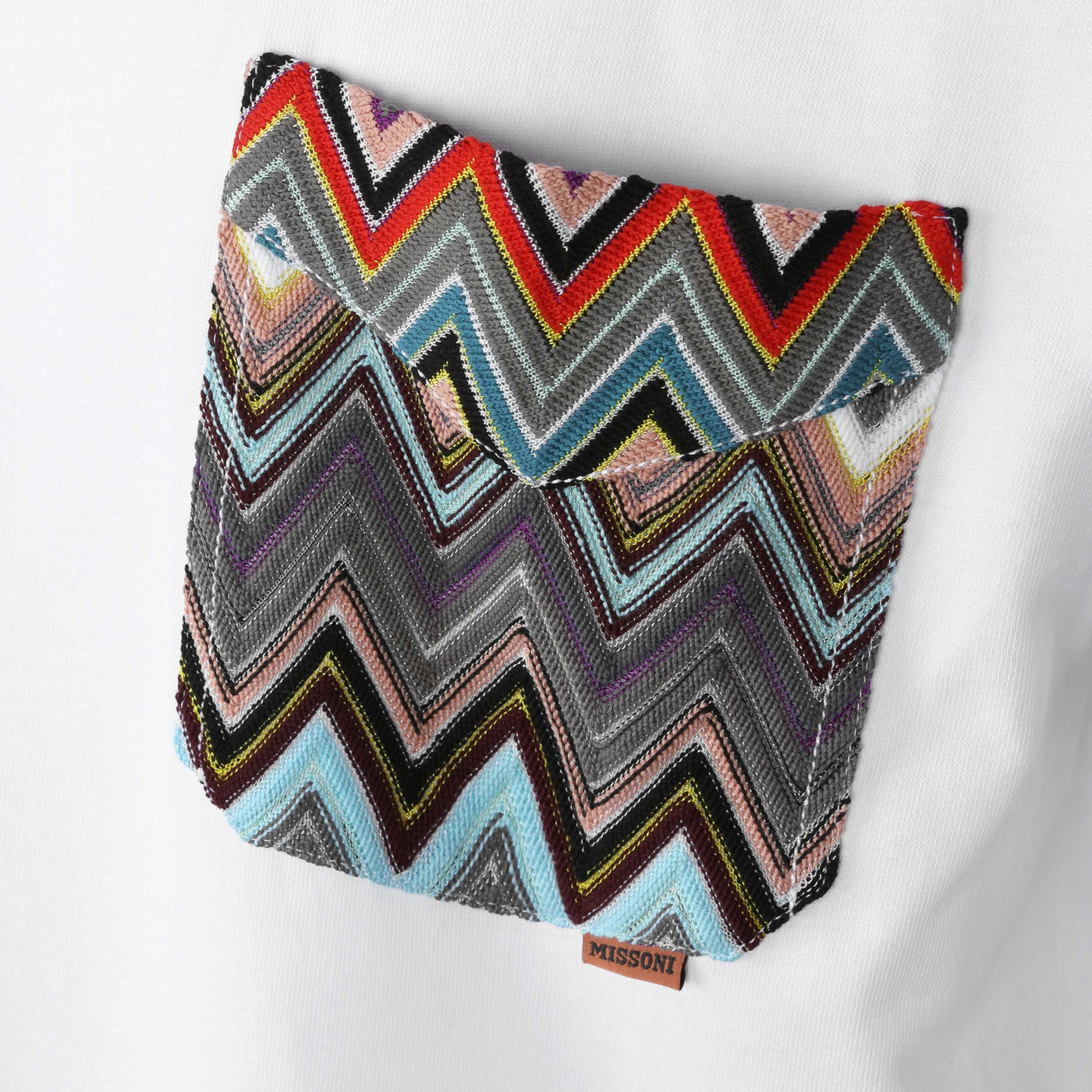 Missoni Zig Zag Pocket T-Shirt in White Pocket