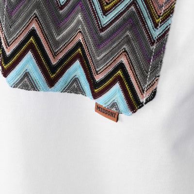 Missoni Zig Zag Pocket T-Shirt in White Logo Tab