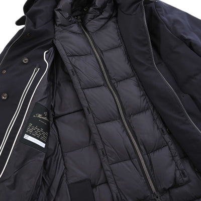 Montecore Hooded Padded Jacket in Navy Bib