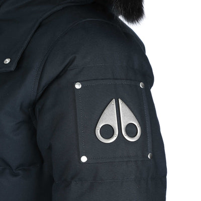 Moose Knuckles 3Q Jacket in Navy & Black Fur Logo