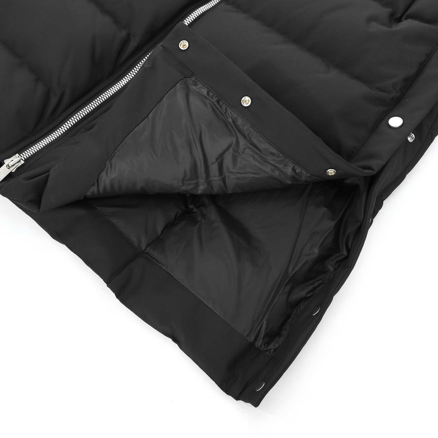 Moose Knuckles Cloud Long Ladies Parka Jacket in Black Open Side Seams