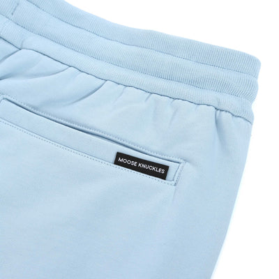 Moose Knuckles Clyde Shorts Sweat Short in Sky Blue Logo Tab