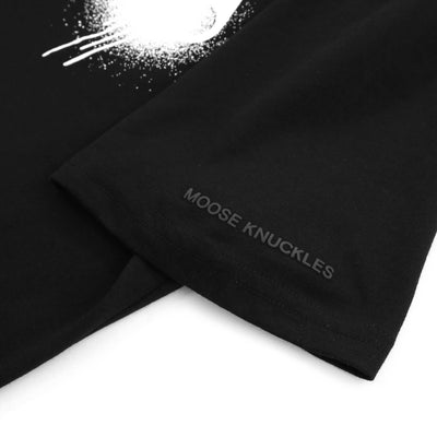 Moose Knuckles Drip T Shirt in Black Sleeve Logo