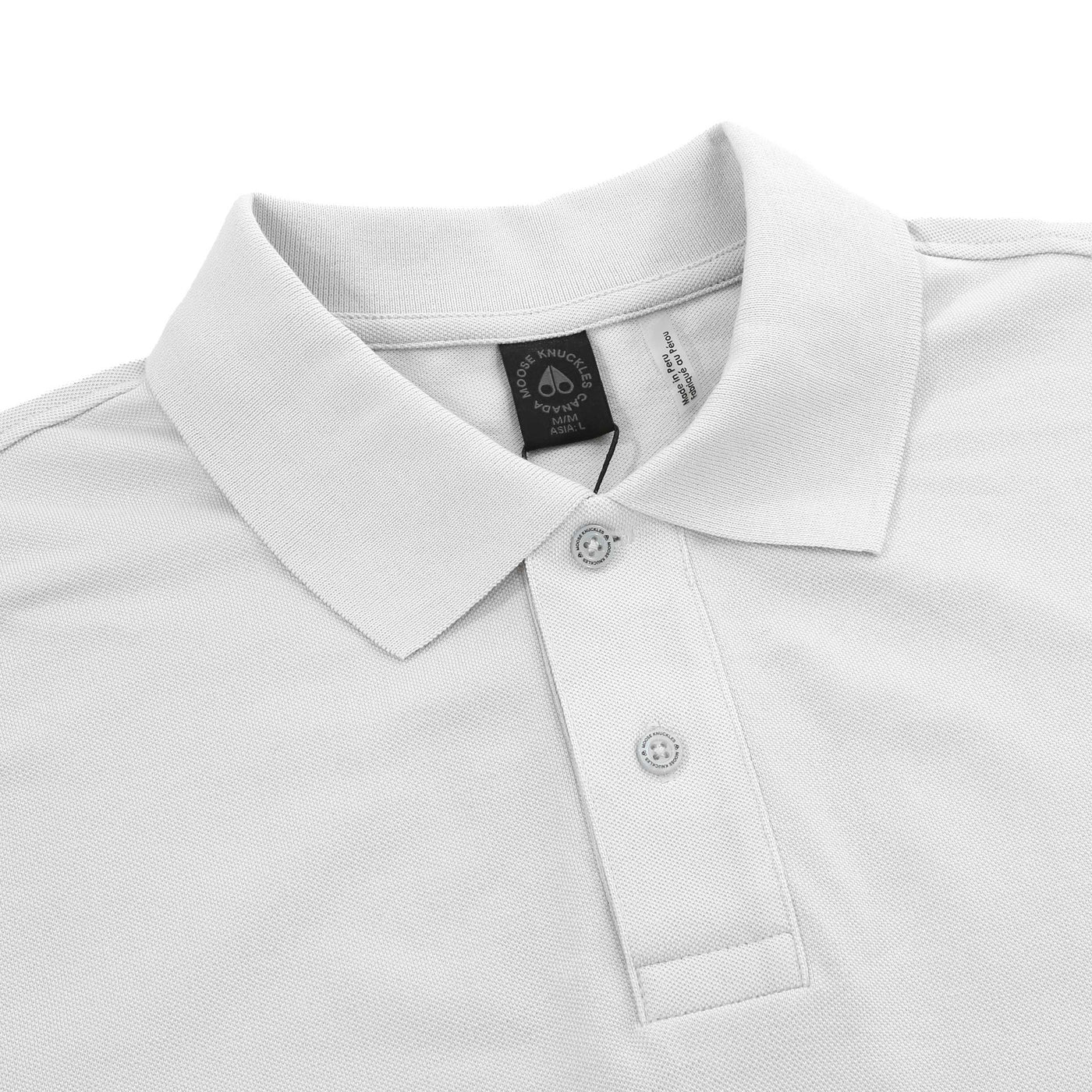 Moose Knuckles Everett Polo Shirt in Stone Placket