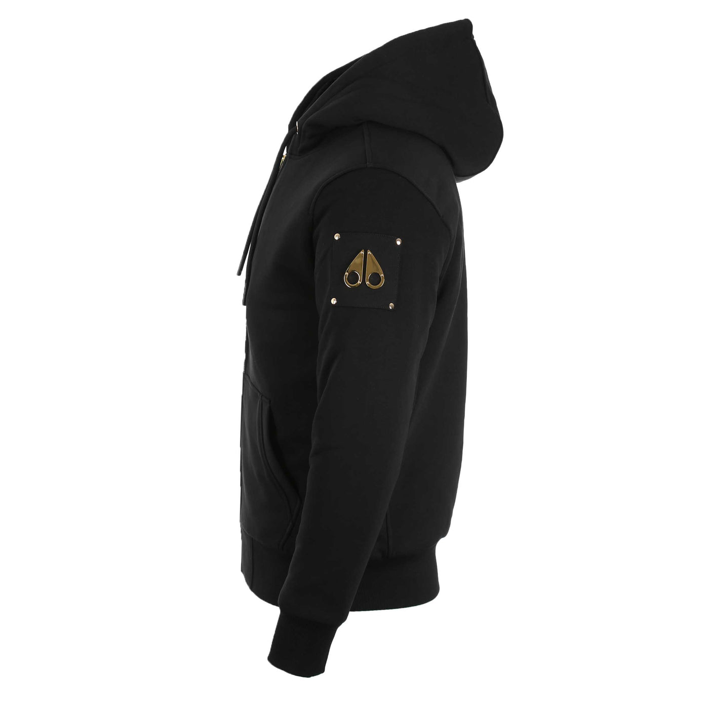 Moose Knuckles Linden Bunny Jacket in Black & Gold Side