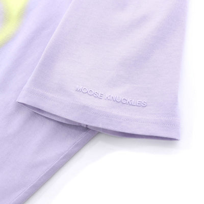 Moose Knuckles Maurice T Shirt in Orchid Petal Sleeve Logo