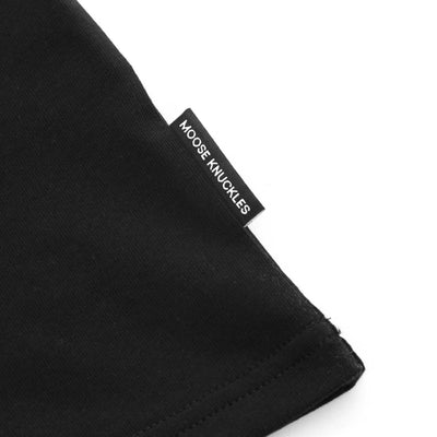 Moose Knuckles Satellite T Shirt in Black Logo Tab