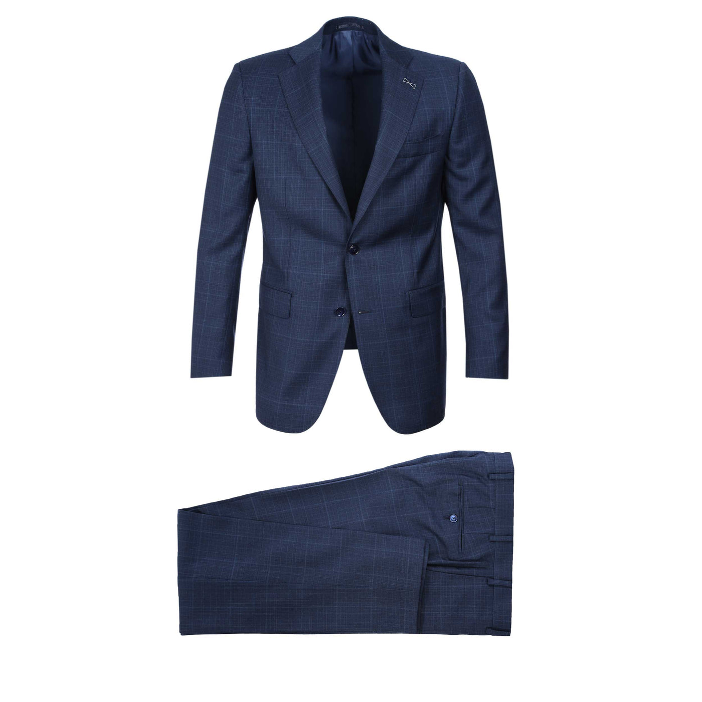 Norton Barrie Bespoke Check Suit in French Navy