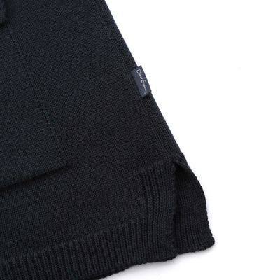 Oliver Sweeney Brecon Knit Cardigan in Navy Logo Tab