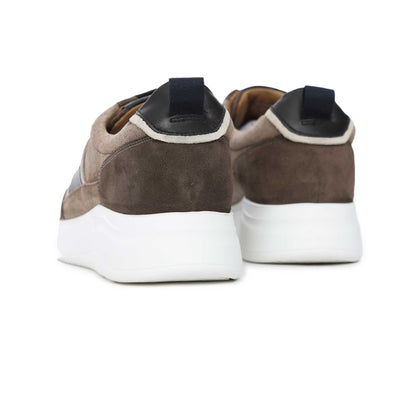 Oliver Sweeney Byram Trainer in Grey Suede Mix Heel