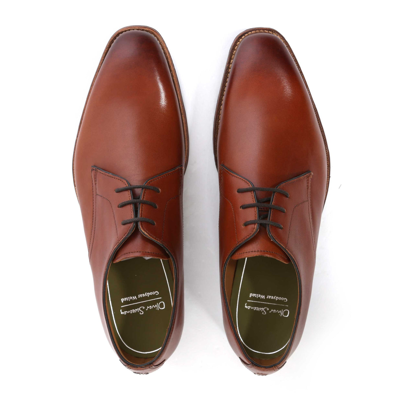 Oliver Sweeney Eastington Shoe in Cognac Brown Birdseye