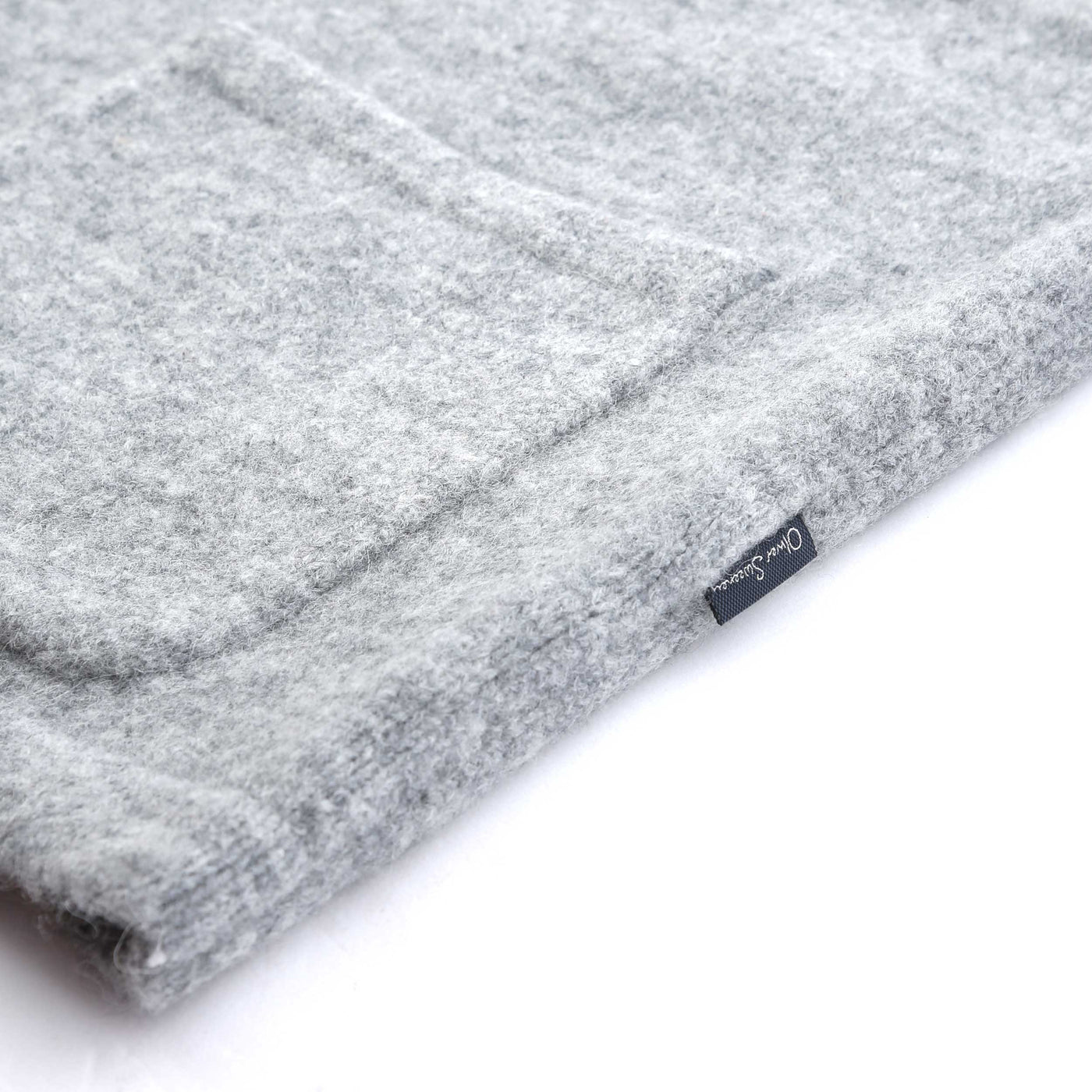 Oliver Sweeney Heywood Knitted Overshirt in Grey Logo Tab