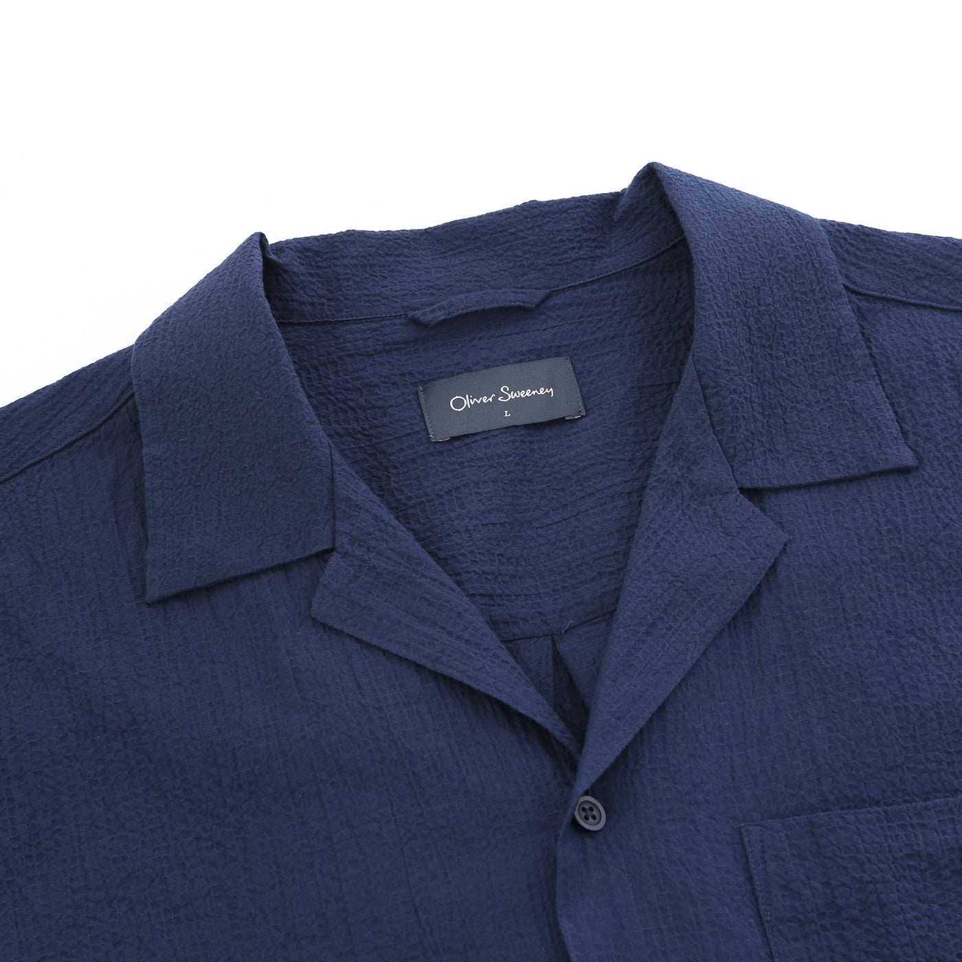 Oliver Sweeney Ravenshead SS Shirt in Navy Collar