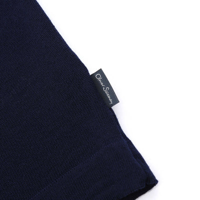 Oliver Sweeney Trefecca Cardigan in Navy Logo Tab