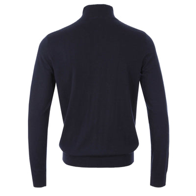 Pal Zileri 2 Button Quarter Zip Knitwear in Navy Back