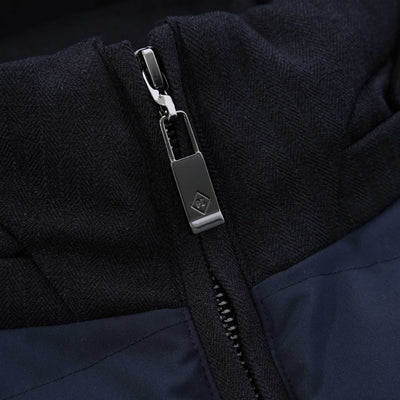 Pal Zileri 2 Panel Quilted Jacket in Navy Zip