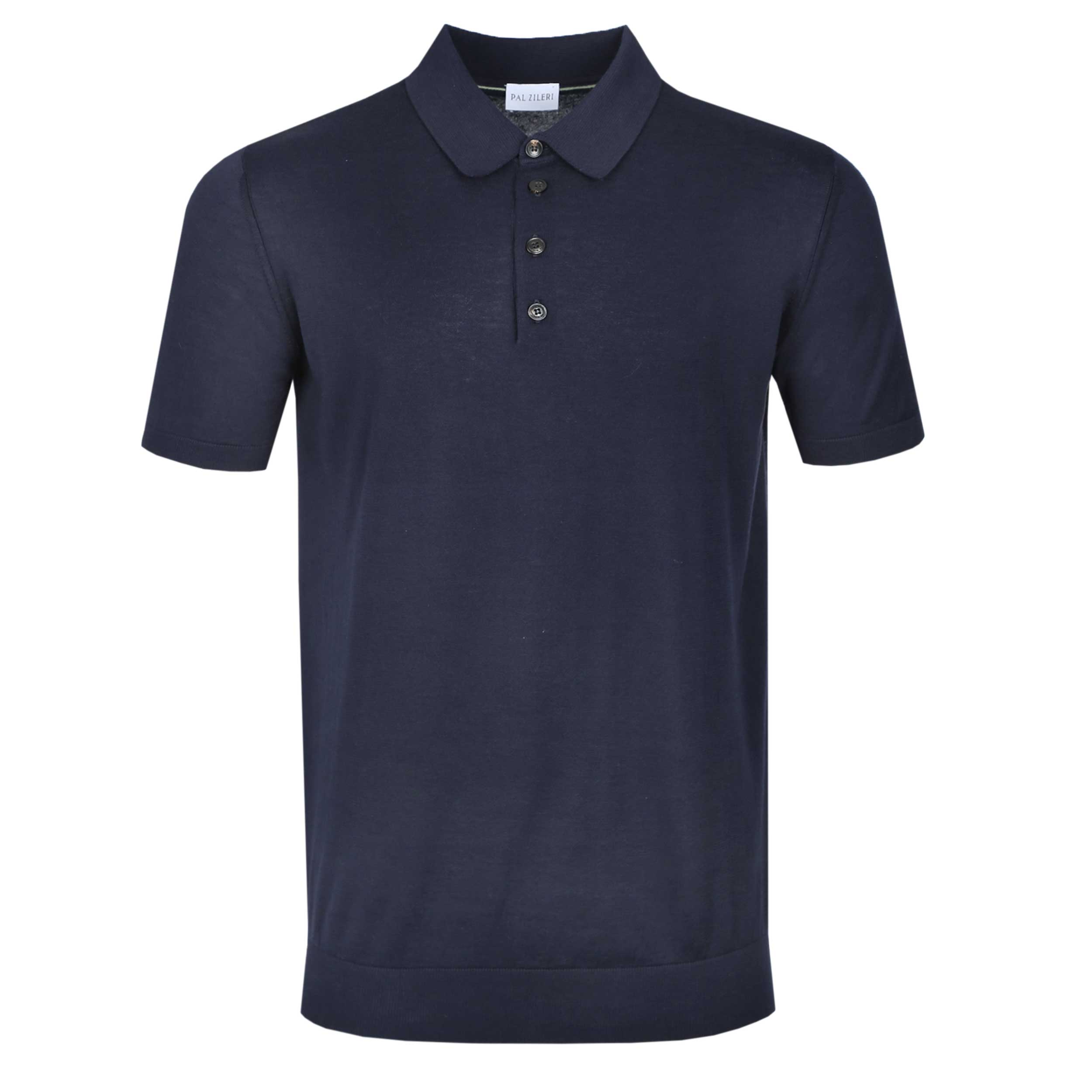 Pal Zileri Basic Knitted Polo Shirt in Navy