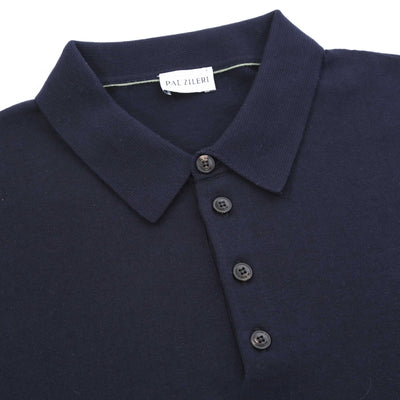 Pal Zileri Basic Knitted Polo Shirt in Navy