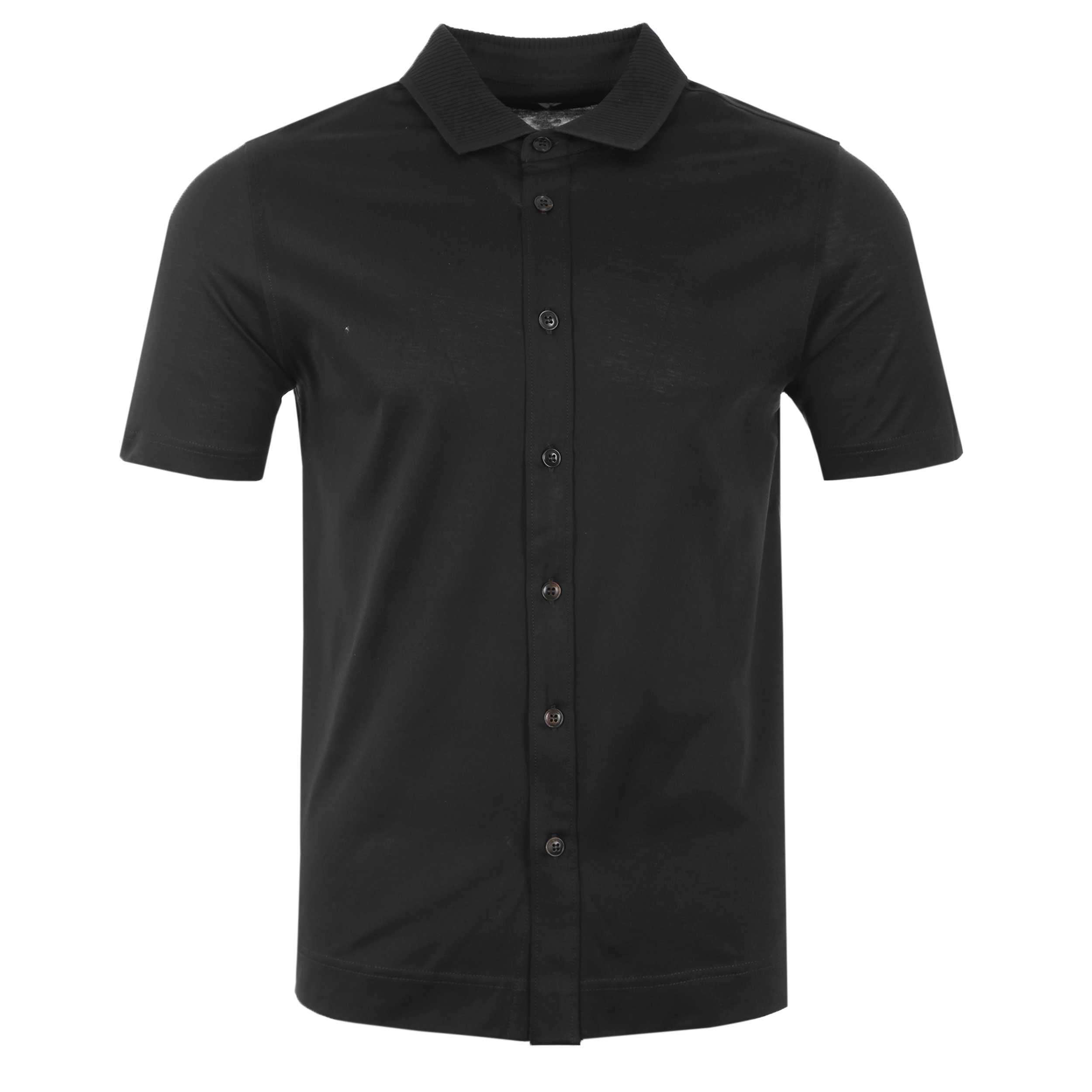 Pal Zileri Short Sleeve Button Thru Shirt in Black