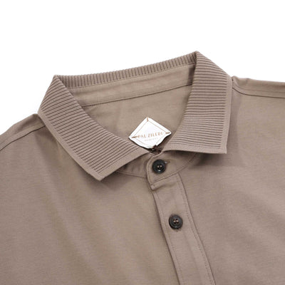 Pal Zileri Short Sleeve Button Thru Shirt in Taupe Collar